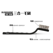 Mobile phone repair motherboard cleaning brush SS-046 gold silver anti-static three-in-one brush cleaning soft brush