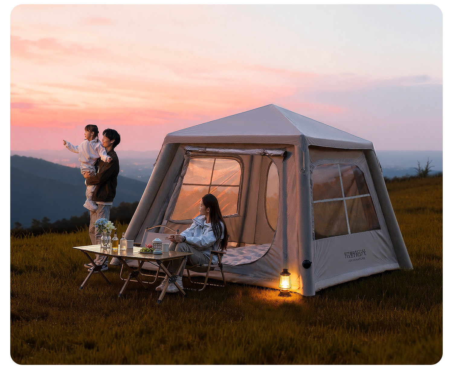 Quick-Opening Fully Automatic Inflatable Tent, Lightweight Portable Outdoor Camping Gear, Thickened Windproof Camping Equipment, No Assembly Required