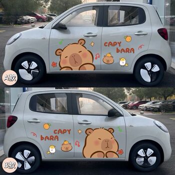 New Wuling Hongguang Mini Ev Four-Door Version Car Body Stickers Capybara Cartoon Decoration Decals