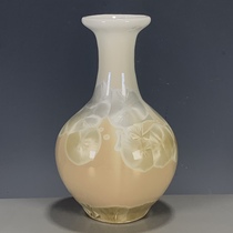 Porcelain antiques old objects Qing Dynasty Yongzheng year single color glaze crystal kiln yellow glaze vase ornaments package old fidelity