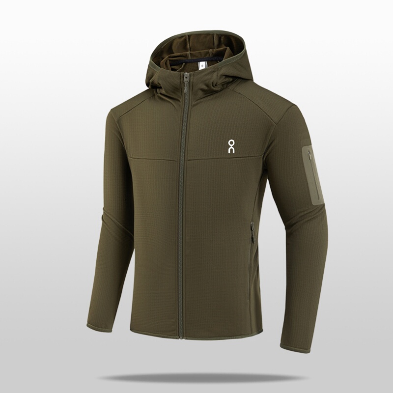Clearance Discount Outdoor Softshell Sports Style Hooded Fleece Jacket for Men, Lightweight Breathable Zip-Up Running Casual Coat