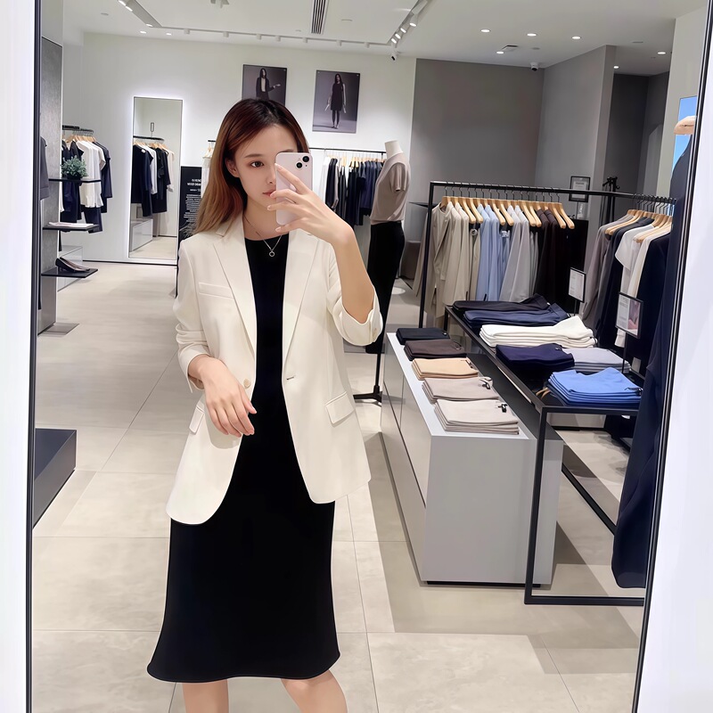 Theory One2026 Autumn Acetate Single-Button Single-Row Versatile Slim-Fit Slimming Blazer for Women J0709113