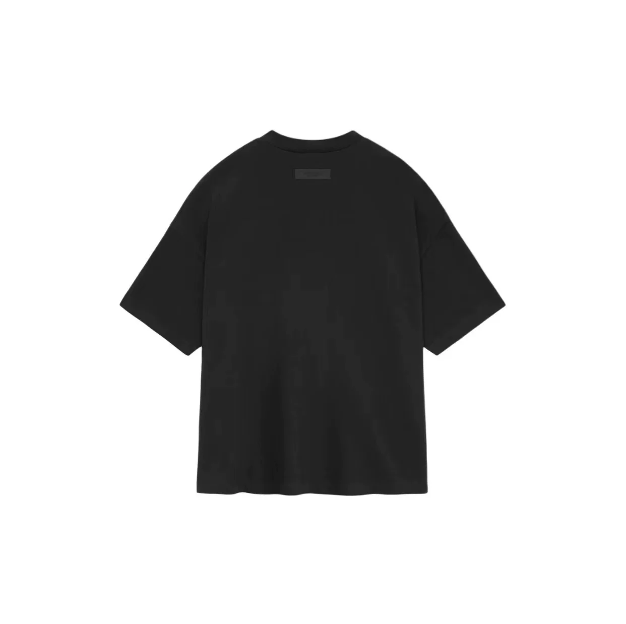 Футболка с коротким рукавом ESSENTIALS Summer SS24 New FOG в американском стиле с круглым вырезом, черная с надписью, стильная черная Wood Black