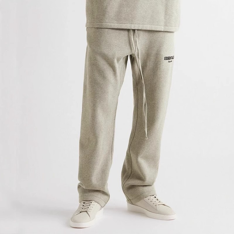 Essentials Official Flagship Store Fog Flocked American-Style Straight Open-Floated Hem Fleece-Lined Long Pants for Men and Women Trendy Essentials Official Flagship Store Fog Flocked American-Style Straight Open-Floated Hem Fleece-Lined Long Pants for Men and Women Trendy