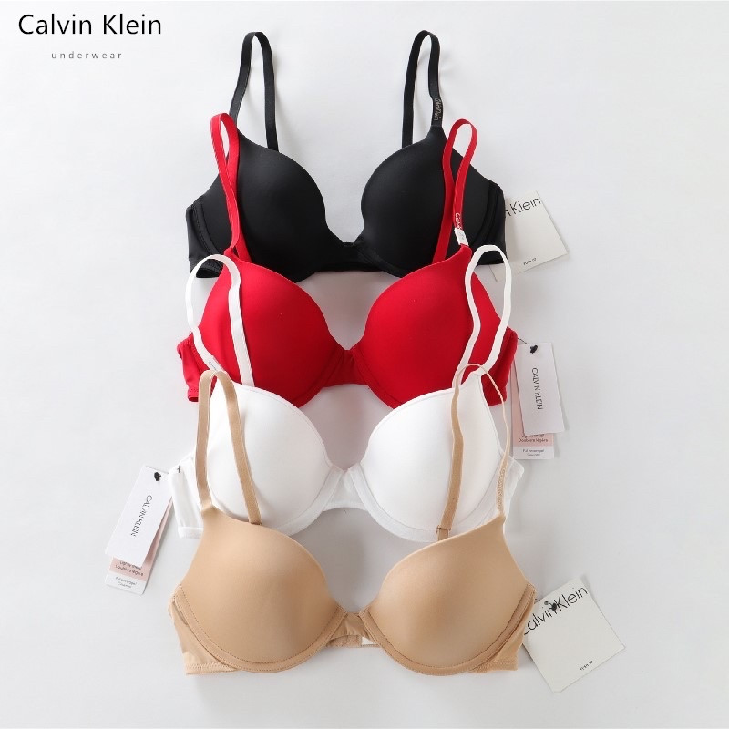 Ck Women's Underwear Classic Style American Ck Bra Smooth Surface Push-Up Soft Underwire Bra Thin and Thick Styles Qp1038