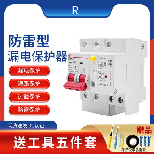 Shanghai People Power Electric appliances lightning protection section 2P earth leakage protection switch breaker household general brake air conditioning fridge-Taobao