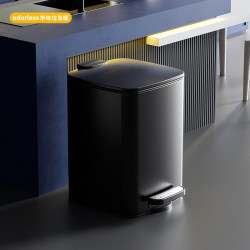 Yichun Foot-Operated Trash Can Stainless Steel Living Room Kitchen Household Large-Capacity Square Trash Can with Lid 2025 New Style