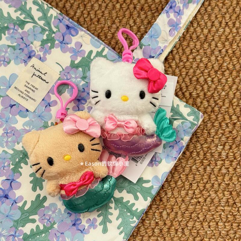 New American Version Black Leather Mermaid Kitty Bag Pendant Iridescent Mermaid Kt Cat Plush Doll Keychain