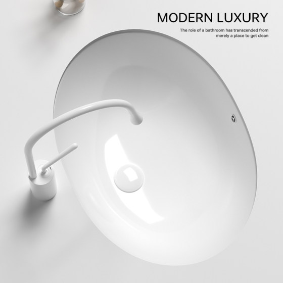 台下盆嵌入式陶瓷方形平底洗手盆大容量洗脸盆阳台家用卫生间台盆