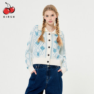 Kirshpolo lapel soft waxy knitted sweater cardigan