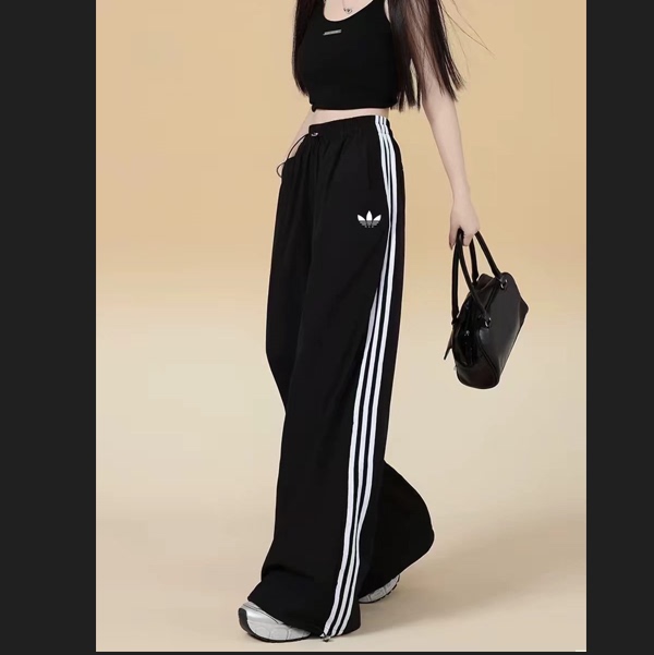 Jennie-Style Wide-Leg Pants for Men and Women, 2026 New Model, Couple's Three-Stripe Loose Casual Versatile Pure Cotton Sweatpants