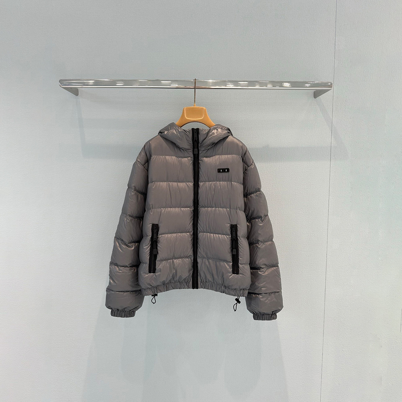 Uzel Matte Steel Gray Hooded down Jacket for Women 2026 Winter New Drawstring Warm White Goose down Coat Uzel Matte Steel Gray Hooded down Jacket for Women 2026 Winter New Drawstring Warm White Goose down Coat