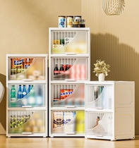 Multilayer Finishing Cabinet Living Room Bedroom Locker Clothing Zero Food Shelve Home Shoe Cabinet Transparent Clamshell Storage Cabinet
