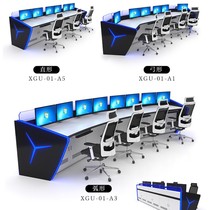 Command center monitoring console double operating console triple dispatching console multimedia monitoring and security command console