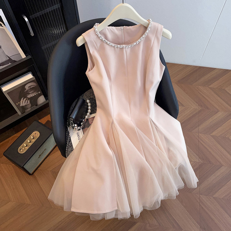 Pink Birthday Dress, Little Formal Dress, Elegant Princess Party Style, Socialite Short Dress for Petite Figures, Suitable for Graduation Banquets