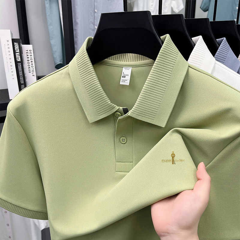 Authentic Biajia Men's Short-Sleeved Polo Shirt, Stretchy, Wear-Resistant, Quick-Drying, Non-Stuffy, Urban Light Sports Style, Anti-Pilling Authentic Biajia Men's Short-Sleeved Polo Shirt, Stretchy, Wear-Resistant, Quick-Drying, Non-Stuffy, Urban Light Sports Style, Anti-Pilling