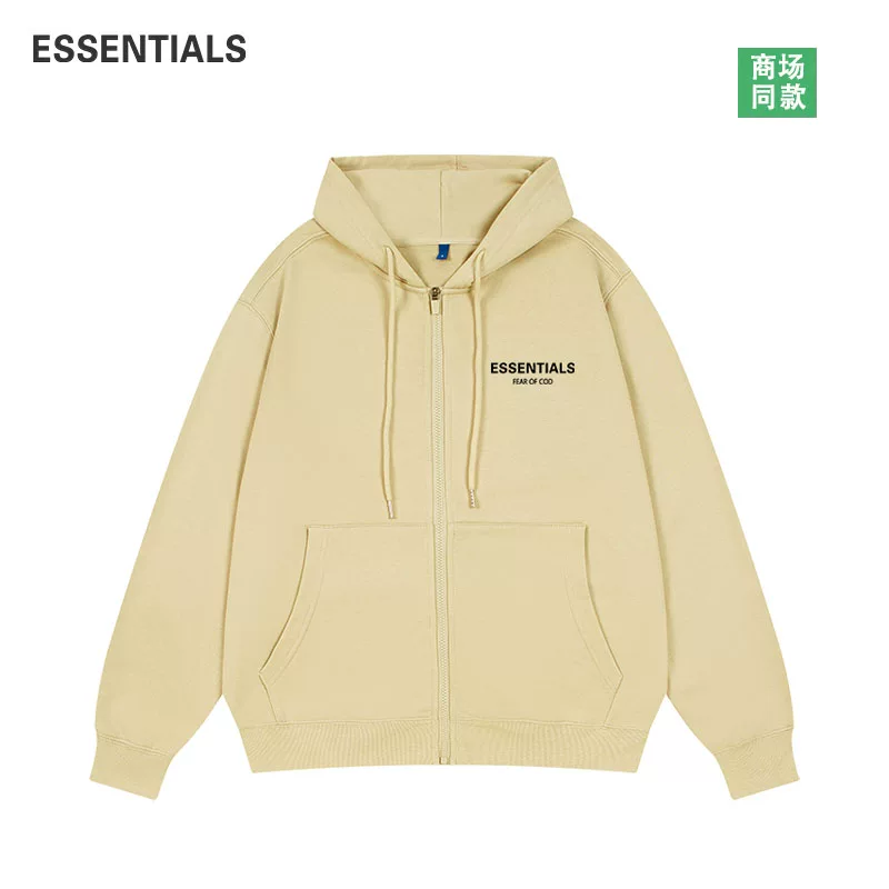Официальный кардиган Essentials, толстый хлопок, мужской и женский, весна-лето 2025, новый американский стиль повседневная куртка с молнией и капюшоном