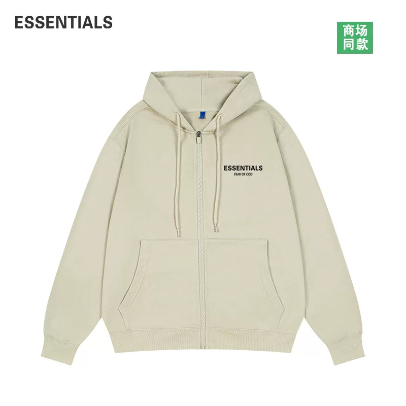 Официальный кардиган Essentials, толстый хлопок, мужской и женский, весна-лето 2025, новый американский стиль повседневная куртка с молнией и капюшоном