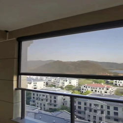 Sufa Smart Electric Windproof Roller 블라인드 플랫폼 파빌리온 호텔 바람 방전 방지 모기 온실 조명 방파제