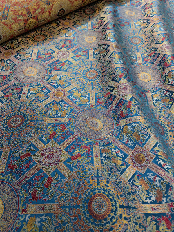 【Sold Out】0.5 Price Gold-Woven Blue Batayun Fabric Made of Mulberry Silk, No 7-Day No-Questions-Asked Return Policy