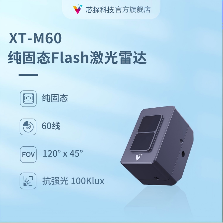 Pure Solid-State Flash Lidar Xt-M60 Outdoor 15m Ranging 60-Line Short-Range Anti-Glare Pure Solid-State Flash Lidar Xt-M60 Outdoor 15m Ranging 60-Line Short-Range Anti-Glare