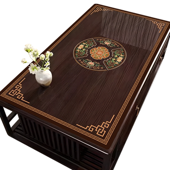 New chinese style pvc soft glass coffee table mat without washing oil-proof waterproof table mat classical chinese style rectangular table mat New chinese style pvc soft glass coffee table mat without washing oil-proof waterproof table mat classical chinese style rectangular table mat