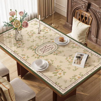 American soft glass dining table mat light luxury high-end waterproof and oil-proof tablecloth pvc tea table table top protection pad American soft glass dining table mat light luxury high-end waterproof and oil-proof tablecloth pvc tea table table top protection pad
