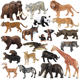 Solid Real Animal Toy Model Set: Lion, Elephant, Tiger, Rhino, Bear, Zebra, Crocodile, Giraffe - Educational