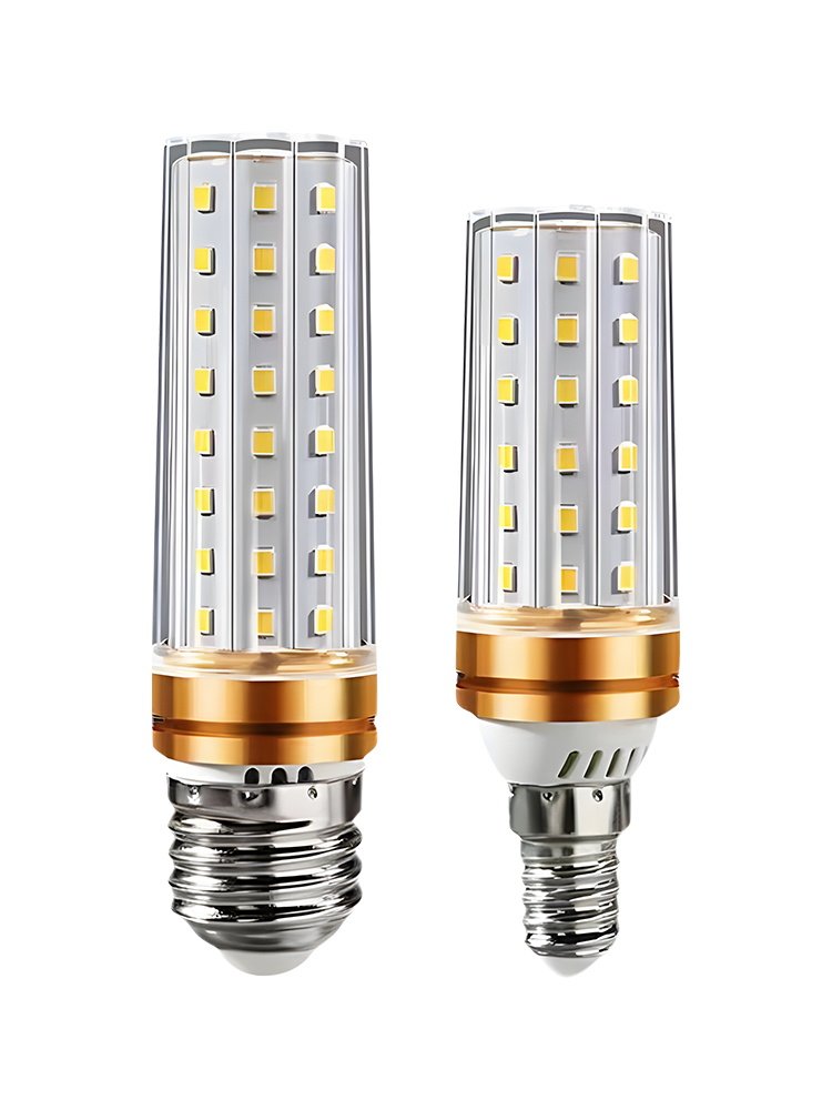 Led Bulb Screw Small Corn Bulb Lamp Holder L Energy-Saving Chandelier Household Super Bright Replacement Three-Color Dimming E14E27