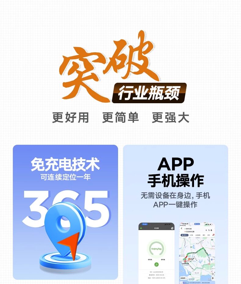gps автотрекер 【萌宠造型】免充电超长待机定位