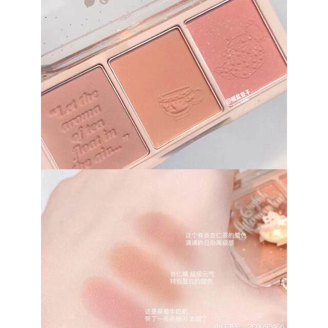 In stock HOLD LIVE three-color blush eye shadow palette dry rose holdlive contouring highlight blush blue and purple