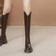 V-Cut Women's Boots for Petite Riders, 2023 Autumn and Winter New French-Style Round-Toe Back-Zip Over-The-Knee High Boots
