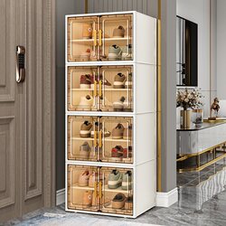 New Shoe Cabinet for Home Use, Integrated Wall-Mounted Multi-Layer Transparent Shoe Box, Simple Dust-Proof Shoe Rack