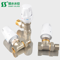 Thickened brass automatic angle type straight thermostatic valve radiator thermostatic control valve automatic thermostatic valve