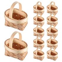 Tofficu Picnic Basket 12Pcs Wooden Woven Baskets Miniature