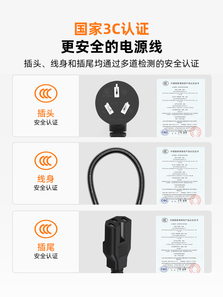 Suitable for Supor Electric Steamer and Electric Frying Pan Power Cord, Three-Hole Groove Universal Extended High-Power Plug Cord