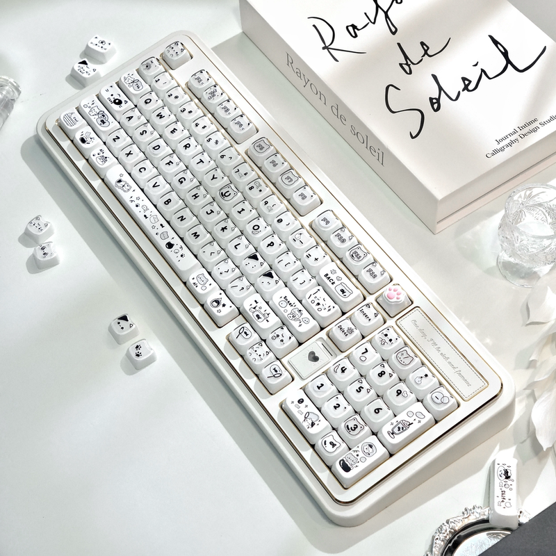 Cat Ear Double Color Keycap Crystal Double Layer Transparent Mao Height Cross Cute Girl Theme Jelly Keycap Cat Ear Double Color Keycap Crystal Double Layer Transparent Mao Height Cross Cute Girl Theme Jelly Keycap