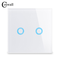 Type 86 touch switch two-way single tempered glass panel wall sensor switch European regulations