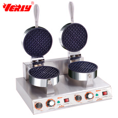 Вафельницы, Блинницы 汇利 hf-02双头华夫炉华夫饼机商用松饼机商用格子饼机可丽饼商用