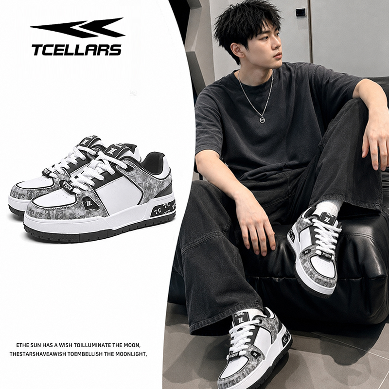 Tcellars Unisex American College Style Trendy Brand Monogram Design Low-Top Sneakers Sports Casual Shoes Tcellars Unisex American College Style Trendy Brand Monogram Design Low-Top Sneakers Sports Casual Shoes
