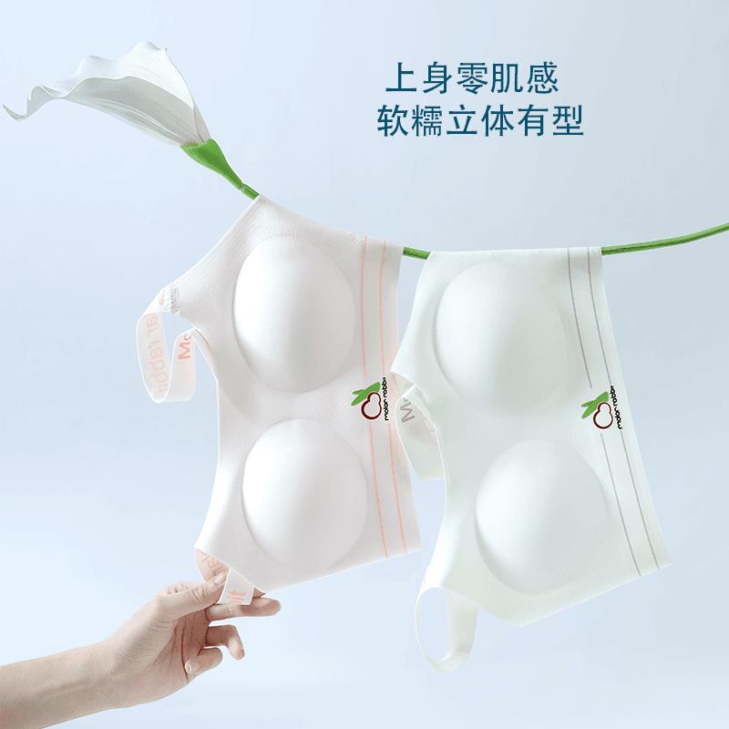 Molar Rabbit 2 Pieces of Underwear for Girls Aged 10-18 during Their Developmental Period, Can Be Worn in All Seasons, Seamless Bra for Middle and High School Students