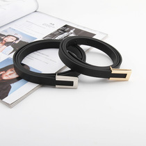 Japanese FC internet celebrity new snap buckle thin belt Korean style student simple versatile jeans dress gown decoration