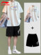 Li Ning Sportanzug Herren Sommer neue lässige Kurzarm-Shorts zweiteiliges Set Jugend schnell trocknende lose Sportbekleidung