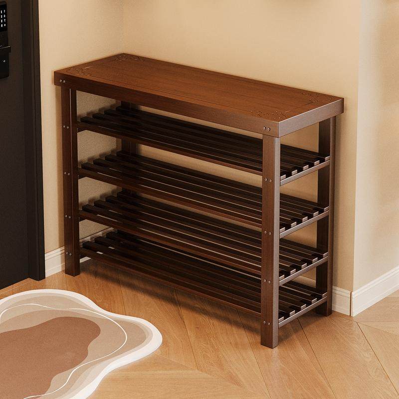 Japanese Imported Shoe Rack with Multiple Layers, Dust-Proof, Can Be Used as a Seat at the Entrance, Solid Wood Storage Shoe Bench