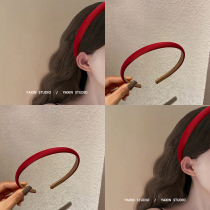 Maple Leaf Bookmark ~ Satin Fine Hairband 2024 New Short Hair Retro French Fairy Simple Hairpin Headwear for Women