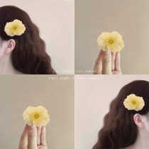 Flowers are blooming in pinellia ~ Simulated Poppy Flower Hairpin Side Clip Photo Hair Accessory Super Fairy Head Flower Hairpin Summer New Style