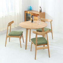 Nordic dining chair all solid wood white oak chair home simple modern restaurant cherry wood stool back chair