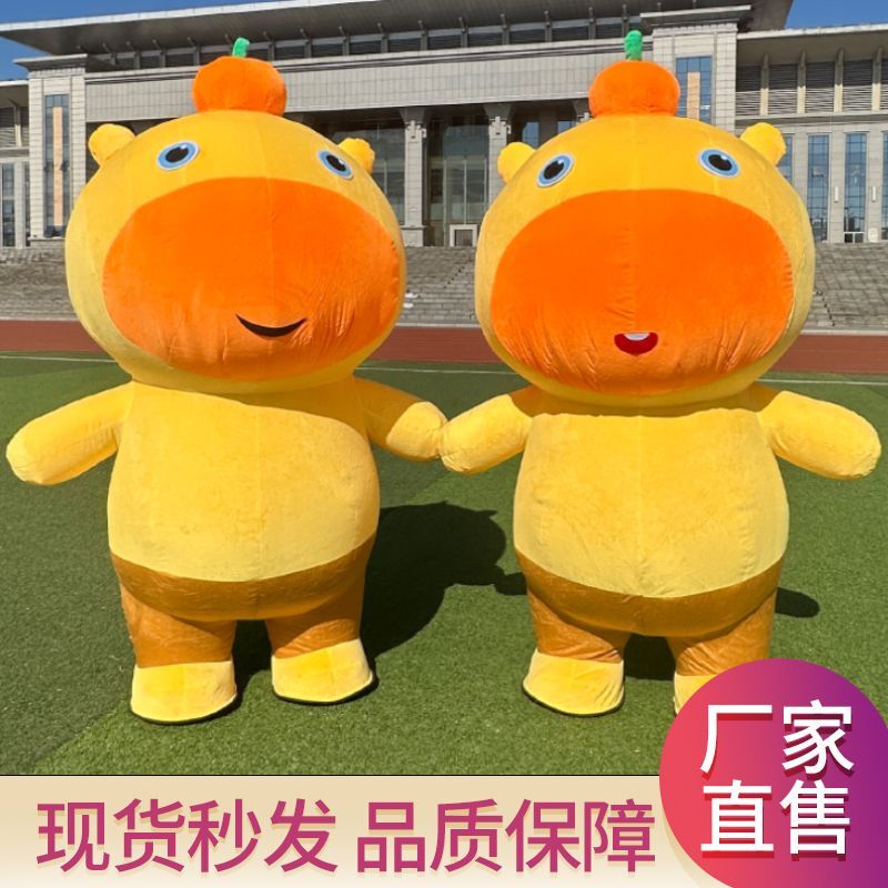 Inflatable Capybara Mascot Costume Tiktok Internet Celebrity Hot-Selling Item for Human Wear, Walking Performances, and Event Props