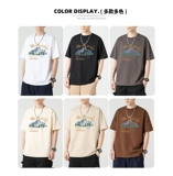 Хлопковая брендовая футболка с коротким рукавом, в американском стиле