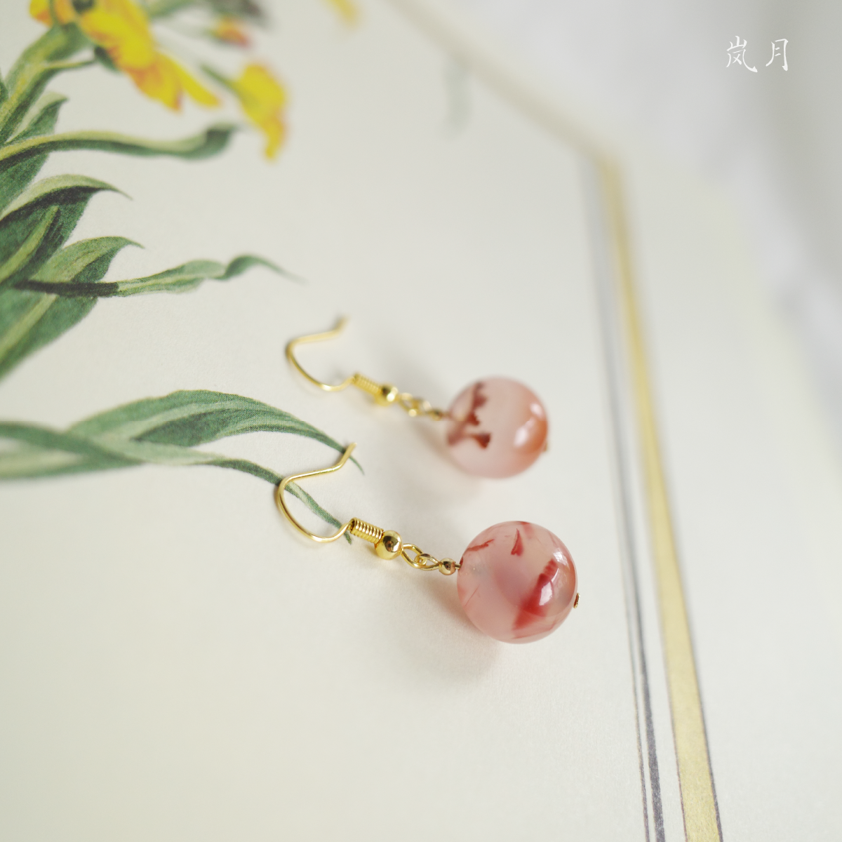 Серьги 天然南红玛瑙荔枝冻耳环新款耳钉纯银复古耳饰古风耳坠母亲节礼物